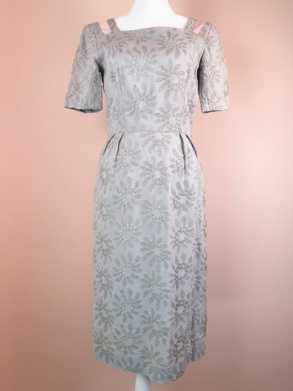 1950s Vintage Flower Pencil Dress